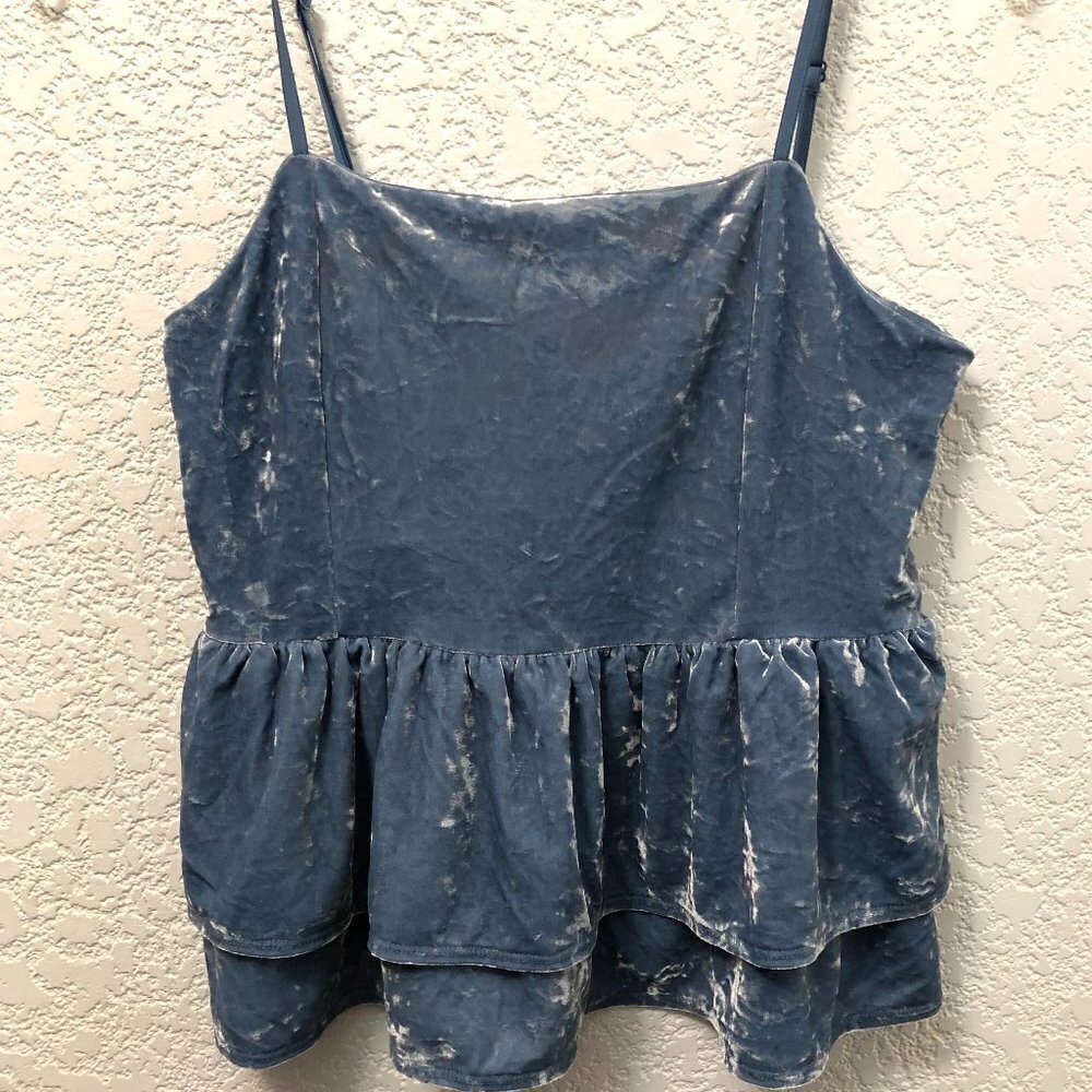 American Eagle Y2K Crushed Velvet Velour Top